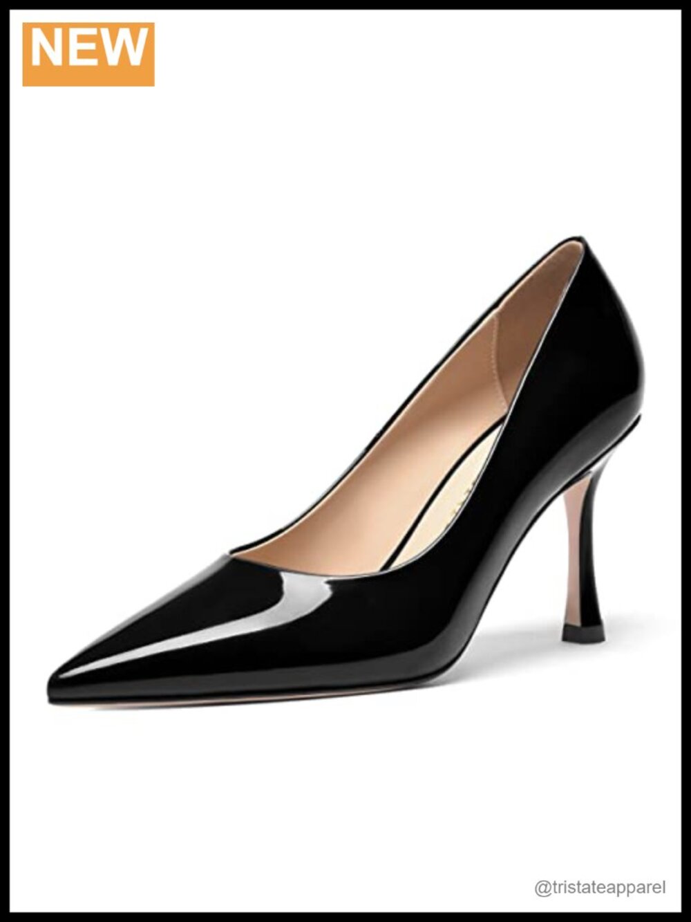 Pointed Toe Stiletto High Heel Pumps Patent Leather Slip On Evening Shoes
